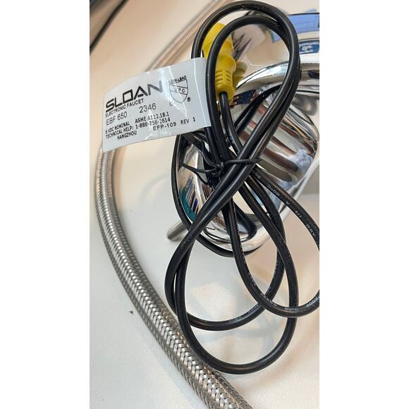 SLOAN EBF-650-BAT-TEE-CP-0.5GPM-MLM-IR-FCT Sensor Faucet Chrome, 3-Hole Low Arc - Picture 5 of 7